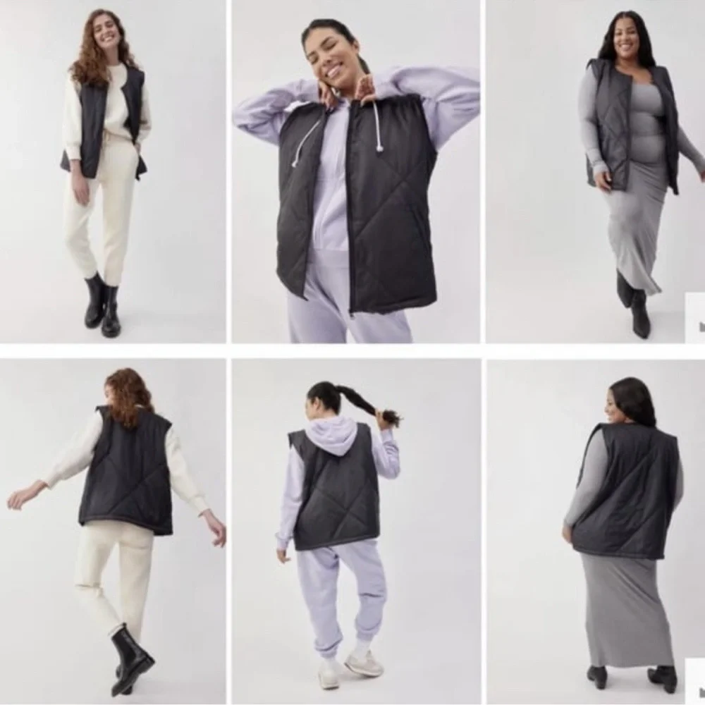 Socialite Quilted Light Weight Puffer Vest Black Womens L/XL NWTs